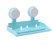 Double Suction Cups Soap Box Towel Holder - Blue