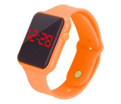 Jam Tangan LED Strap Rubber Jam Digital Unisex-Orange
