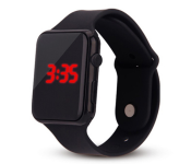Jam Tangan LED Strap Rubber Jam Digital UnisexBlack Image