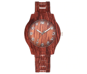 Luxury Bran Women Quartz Bamboo Watches- Red