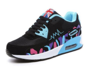 Leather Air Cushion EU-37 Sport Sneaker for Women - Black & Blue  - Similar Product Imag - ID 68839