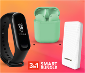 M5 Sport IP67 Waterproof Heart Rate Blood Pressure Smart Bracelet (Black) + Demaco Super Power Bank 20000mAh - White + InPods 12 Twin Bluetooth Headset - Green 