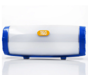 Portable Wireless Bluetooth Speaker LED Flash Style Outdoor Subwoofer Support FM Radio and TF Card- Blue