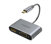 Promate Mediahub-C2 Usb-C To VGA And HDMI Adapter - Grey
