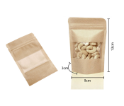 Rosymoment 12pcs Zip Lock Reusable Kraft Stand Up Food Pouches - Brown