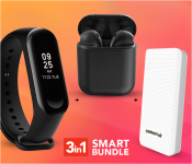 M5 Sport IP67 Waterproof Heart Rate Blood Pressure Smart Bracelet (Black) + Demaco Super Power Bank 20000mAh - White + InPods 12 Twin Bluetooth Headset - Black 