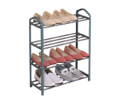 SH486 4 Layer Shoe Rack - Grey and Black