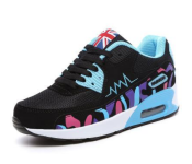 Leather Air Cushion EU-36 Sport Sneaker for Women - Black & Blue  - Similar Product Imag - ID 68834