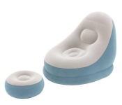 Best Way 75053 Comfort Cruiser Inflatable Chair with Ottoman - Blue