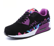 Leather Air Cushion EU-36 Sport Sneaker for Women - Black & Purple  - Similar Product Imag - ID 68832