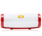 Portable Wireless Bluetooth Speaker LED Flash Style Outdoor Subwoofer Support FM Radio and TF Card- Red