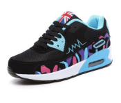 Leather Air Cushion EU-35 Sport Sneaker for Women - Black & Blue  - Similar Product Imag - ID 68829