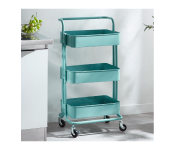 Baby Supplies Storage Rack with Rolling Wheel - Blue