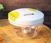 Royalford RF7719 Manual Mini Vegetable Chopper - White & Green