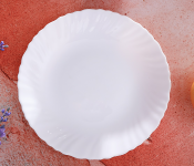 Royalford RF5594 8.5-inch Opal Ware Spin Soup Plate - White
