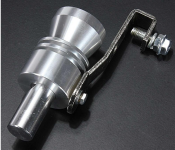 Universal Motorbike Turbo Whistle Pipe Car Exhaust Sound Muffler XL- Silver  - Similar Product Imag - ID 71720