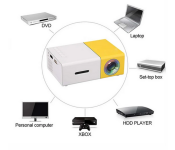 Home Theater Cinema USB HDMI AV SD Mini Portable HD Projector Beamer Home Media Movie Player for Home School Office - White and Yellow  - Similar Product Imag - ID 71464