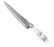 Royalford RF9533 8-inch Marble Designed Slicer Knife - White & Grey