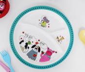 Royalford RF7248 Melamine 3 Section Round Baby Plate Image
