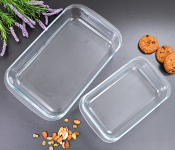 Royalford RF2709-GBD 2 Pieces Glass Oblong Baking Dish Set - Clear  - Similar Product Imag - ID 36484