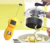 Multifunctional Spiral Cutter SpiralFix + Mini Drink Frother - Yellow 