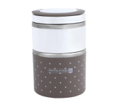 Royalford RF6145 Stainless Steel Double Layers Lunch Box - White and Brown