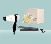 Krawn Hair Dryer KW-41008 + Krawn Hair Straightner KR-41011 + Mont Blanc Lady Emblem Eau De Parfum For Women - 75ml 