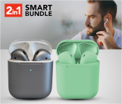 TWS Earphone Wireless Bluetooth Airpod - Space Grey + TWS Earphone Wireless Bluetooth Airpod - GREEN 