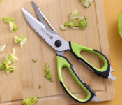 Royalford RF7660 7 in 1 Stainless Steel Multipurpose Scissor - Black & Green
