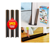 Taqdeer Tw-30345-LP Pack of 3 Twin Draft Guard Energy Saving Under Door Draft Stopper - Brown
