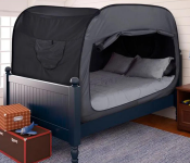 Privacy Pop Bed Tent Double Size with Double Sided Zippers FBT-222 Black  - Similar Product Imag - ID 74779