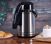 Royalford RF6277 3 Litre Airpot Glass Vacuum Flask - Silver & Black  - Similar Product Imag - ID 4249