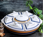 Royalford RF7804 Melamine Ware Rotating Serving Tray - Multicolor
