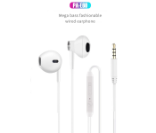 Super Bass Wired Headphones, Sport Earphones 3.5mm In-ear Headset Earbud with Microphone for Iphone, Samsung, Xiaomi Huawei Phone - White