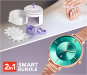 Nail Perfect Nail Polish Kit + Curren 9037 Steel Analog Quartz Watch For Women Rose Gold And Green 