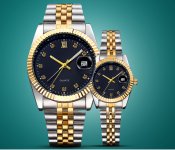 Casual Couple 1616 Watches for Women and Men Analog Quartz Wrist Watch - Blue