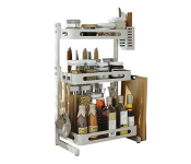 Three Tier Metal Countertop Kitchen Spice Rack with Image