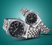 Casual Couple 1313 Watches for Women and Men Analog Quartz Wrist Watch - Black and Silver