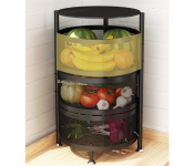 3 Tier Multilayer Rotating Kitchen Shelf - Black  - Similar Product Imag - ID 79188