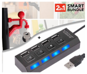 Wall Climbing Man Magnet Key Chain Holder - Assorted + High Speed 4 Port USB 3.0 HUB With Switch Support - Black 