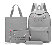 4 Pieces Rozid Elle Casual Backpack for Women - Grey