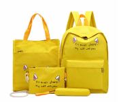 4 Pieces Rozid Elle Casual Backpack for Women - Yellow