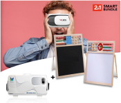 Multi Purpose Double Sided Magnetic Writing & Drawing Board - Multi Color + STYTECH 3D Immersive Virtual Reality VR Headset 
