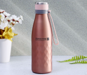 Royalford RF9671 700ml Stainless Steel Sports Water Bottle- Tan