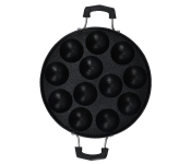 Delcasa DC1154 12Pits Aluminum Appa Pathram- Black