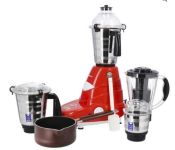 Olsenmark OMSB2426 5 in 1 Mixer Grinder with 20cm Non-stick Sauce Pan - Red