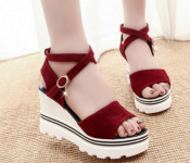 New Summer High Heels Wedges EU36 for Women – Red