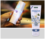 Fresh & Fruity Pink Glow Diamond Face Wash For Cleansing - 150ml + 2 In 1 USB Moisture Spray Face Care Device - White 
