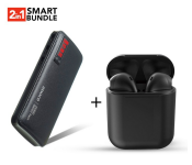Demaco Super Power Bank 20000mAh - Black + InPods 12 Twin Bluetooth Headset - Black 