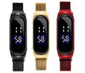 Jongo New Trend Digital Wrist Watch JA157-4 Touch Screen With Magnetic Mesh Belt - Black + Jongo New Trend Digital Wrist Watch JA157-1 Touch Screen With Magnetic Mesh Belt - Gold + Jongo New Trend Digital Wrist Watch JA157-6 Touch Screen With Magnetic Mesh Belt -Red